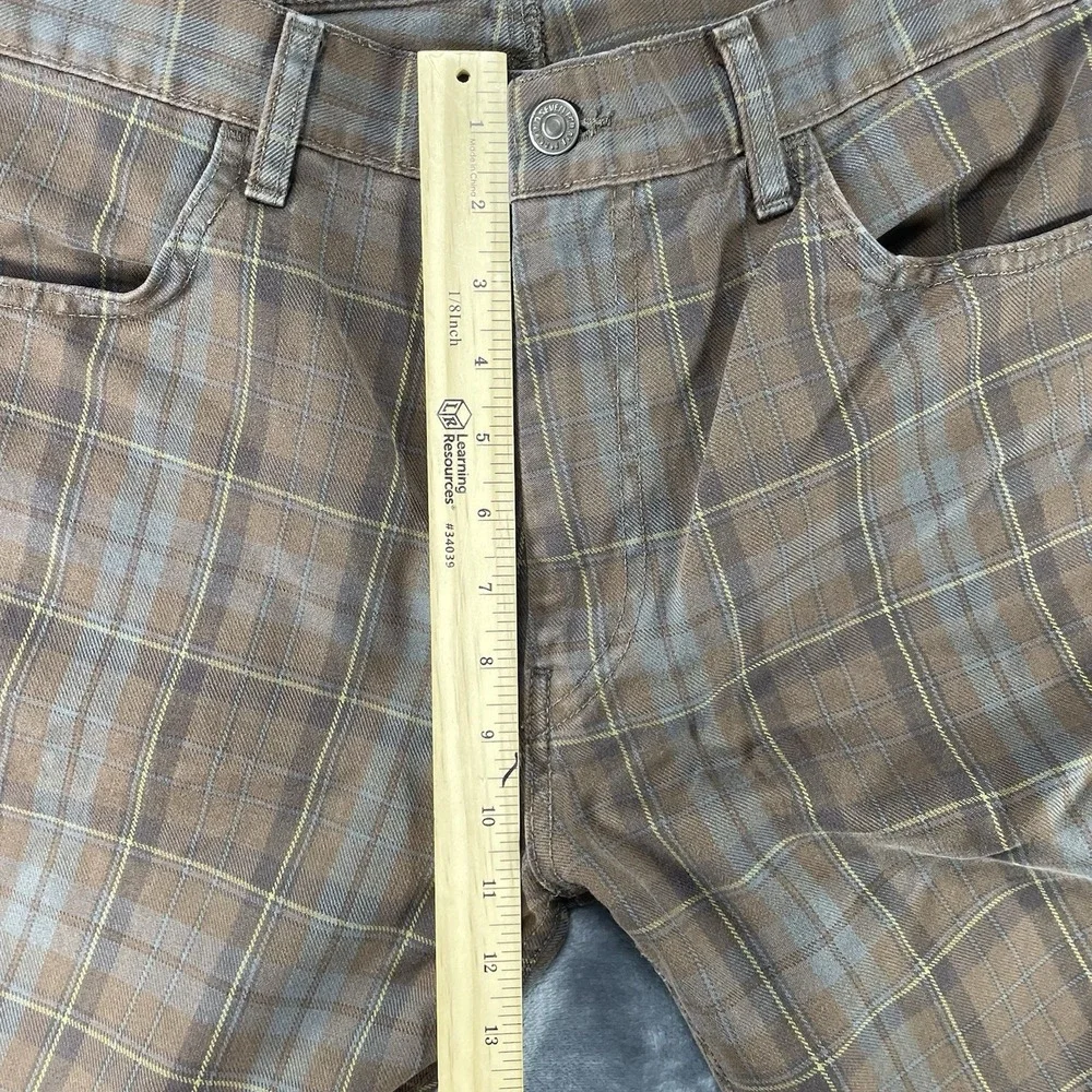 7 For All Mankind Mens 36x32 Dylan Straight Leg Jeans Plaid Denim Pants USA Made